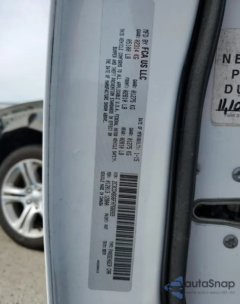 2015 Dodge Charger Se z USA, uszkodzony, nr VIN 2C3CDXBG6FH768269